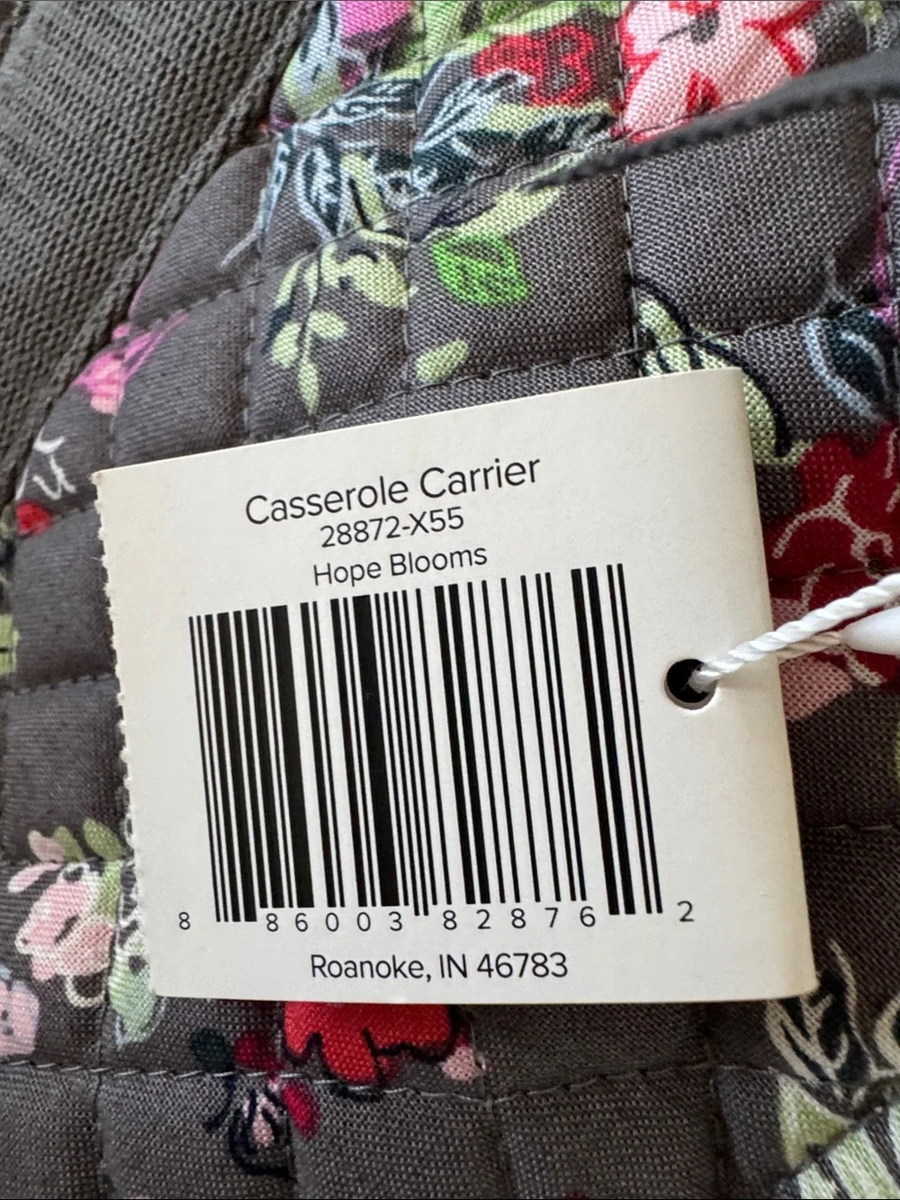 Vera Bradley Gray Quilted Travel Case with Bright Floral Print